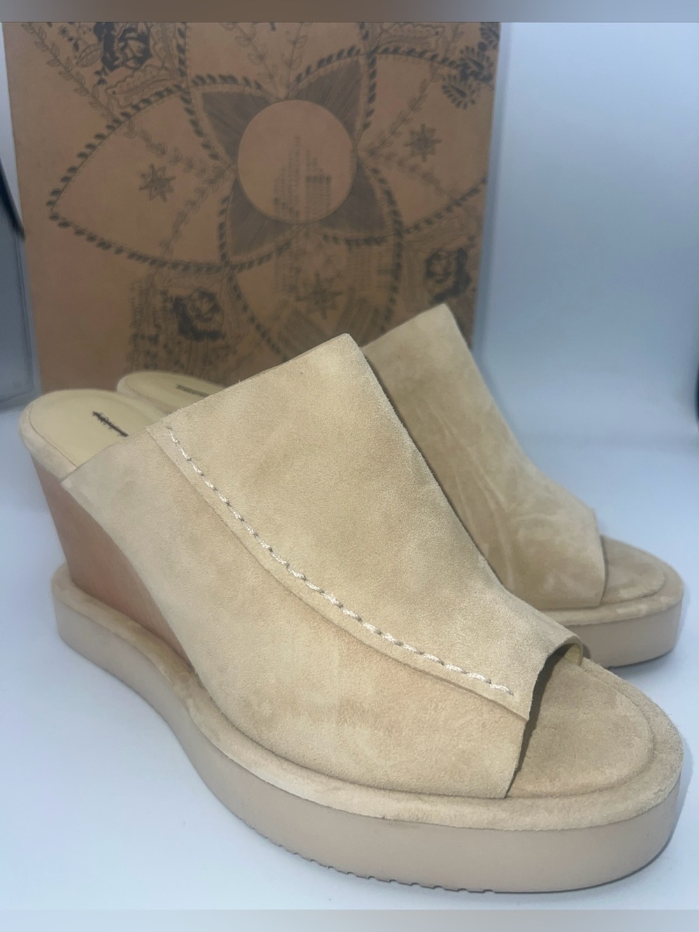 FREE PEOPLE Running In Wedges Cafe Suede Sandals Women’s Size 8 NEW w/Box